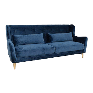 Billig blå Madrid 3 personers sofa