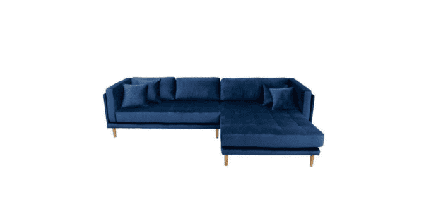 Cali Højrevendt Chaiselong Sofa, Blå Velour