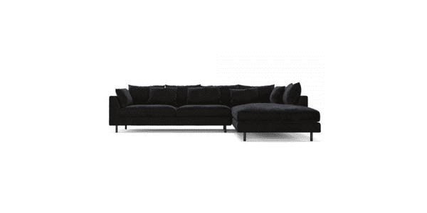 Rummelig højrevendt Ofelia velour sofa i flere farver
