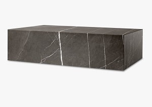 Plinth Low brown grey marmor sofabord
