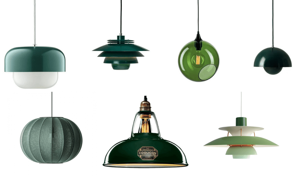 Grønne lamper – 10 flotte pendler stuen