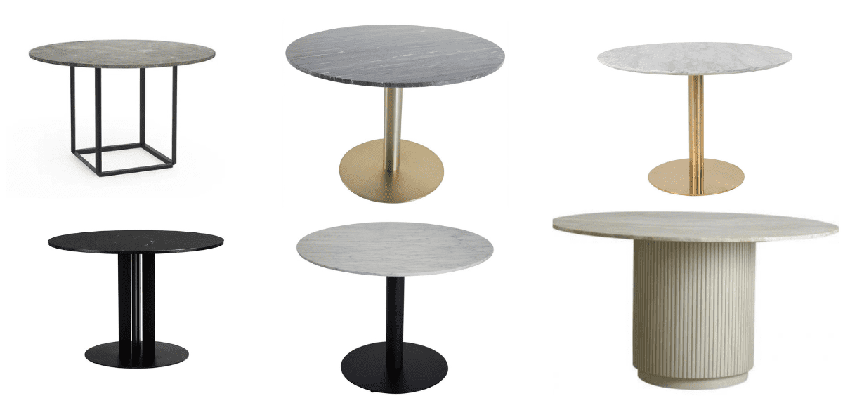 Bliv Egnet Fremme Rundt marmor spisebord - 10 flotte spiseborde med marmorplade
